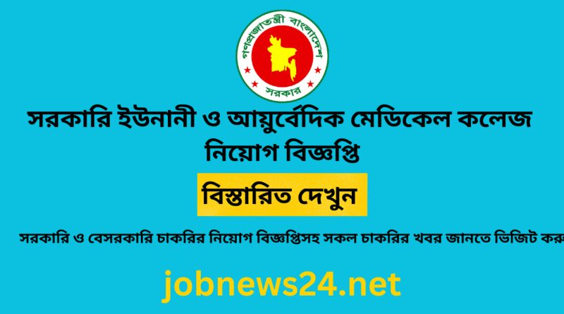 Government Unani and Ayurvedic Medical College and Hospital Job Circular 2023