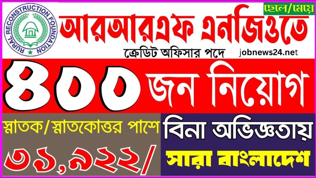 ৪০০ জন নিয়োগ 🔥 RRF এনজিও চাকরির বিজ্ঞপ্তি ২০২৫ 💼 | অভিজ্ঞতা ছাড়াই চাকরির সুযোগ